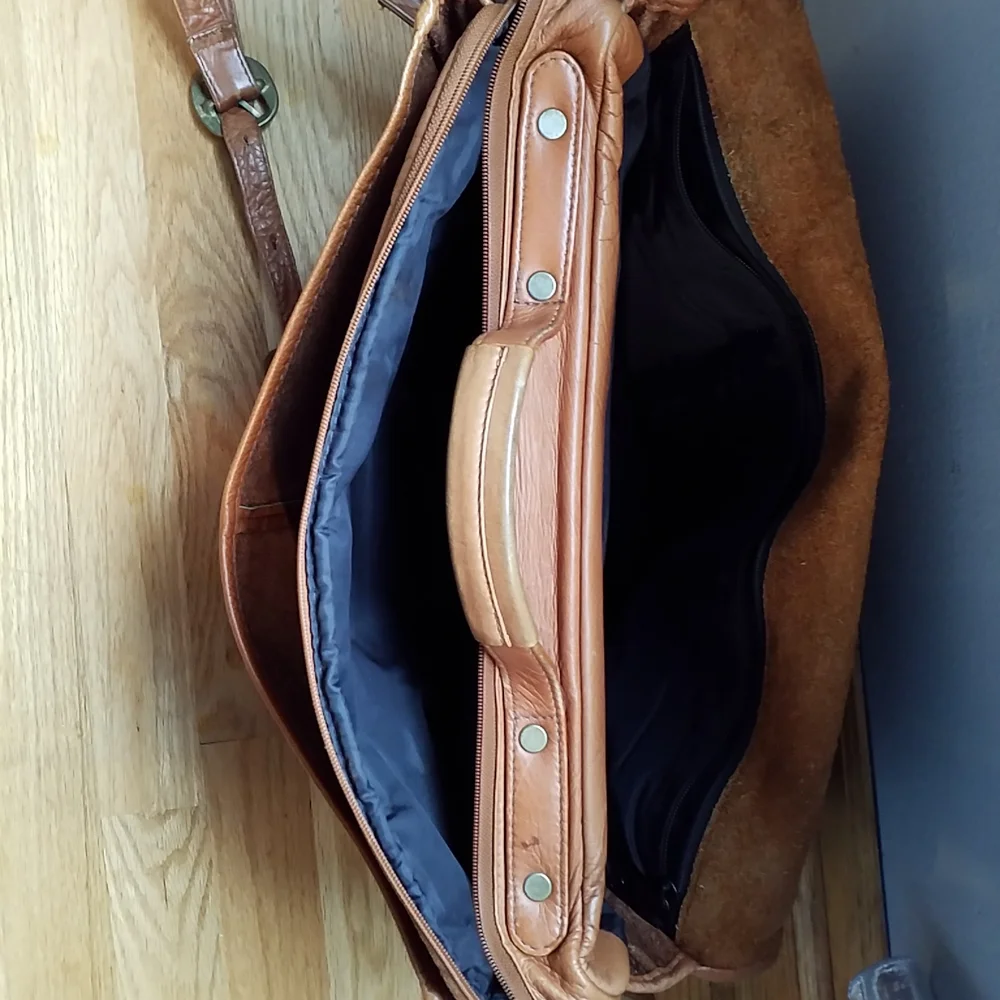 BRIEFCASE VINTAGE LEATHER Distressed Crossbody LAPTOP BAG